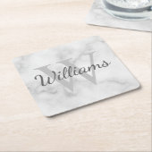 Klassiek gepersonaliseerd monogram en de Marmer va Kartonnen Onderzetters (Schuin)