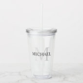 Klassiek gepersonaliseerd monogram en naam acryl drinkbeker (Voorkant)