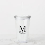 Klassiek gepersonaliseerd monogram en naam Acryltu Acryl Drinkbeker (Voorkant)