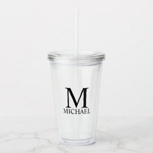 Klassiek gepersonaliseerd monogram en naam Acryltu Acryl Drinkbeker