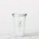 Klassiek gepersonaliseerd monogram en naam Acryltu Acryl Drinkbeker (Achterkant)