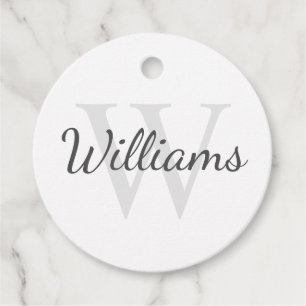 Klassiek gepersonaliseerd monogram en naam bedankjes labels