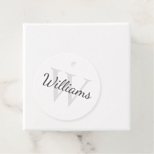 Klassiek gepersonaliseerd monogram en naam bedankjes labels (In situ)