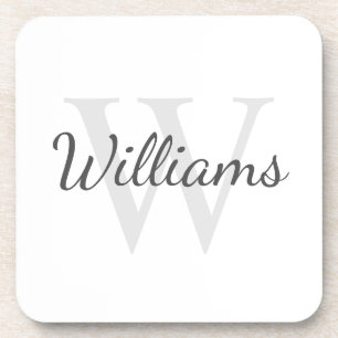 Klassiek gepersonaliseerd monogram en naam bier onderzetter