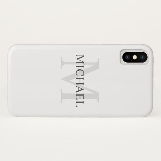 Klassiek gepersonaliseerd monogram en naam Case-Mate iPhone case (Achterkant (horizontaal))