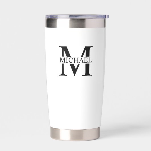 Klassiek gepersonaliseerd monogram en naam geïsoleerde drinkbeker (Links)