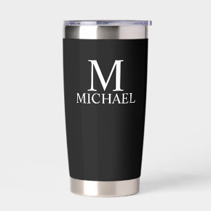 Klassiek gepersonaliseerd monogram en naam geïsoleerde drinkbeker