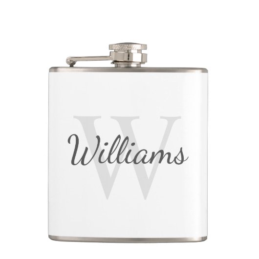 Klassiek gepersonaliseerd monogram en naam heupfles (Voorkant)