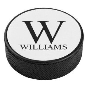 Klassiek gepersonaliseerd monogram en naam hockey puck