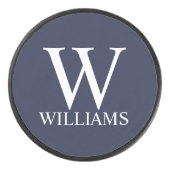 Klassiek gepersonaliseerd monogram en naam hockey puck (Voorkant)