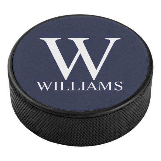 Klassiek gepersonaliseerd monogram en naam hockey puck (3/4)