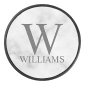Klassiek gepersonaliseerd monogram en naam hockey puck (Voorkant)