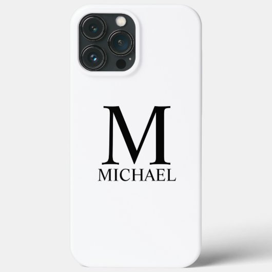Klassiek gepersonaliseerd monogram en naam Hoesje- Case-Mate iPhone Case (Achterkant)