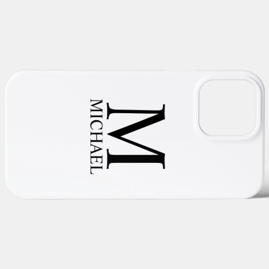 Klassiek gepersonaliseerd monogram en naam Hoesje- Case-Mate iPhone Case (Achterkant (horizontaal))