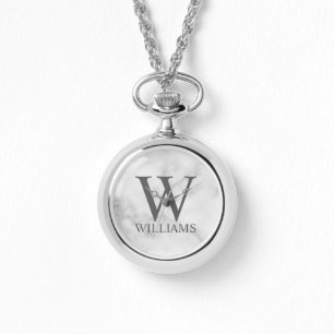 Klassiek gepersonaliseerd monogram en naam horloge