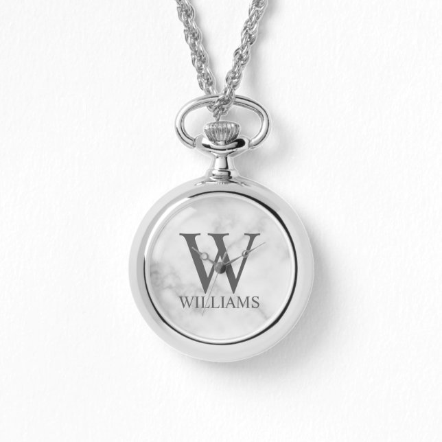 Klassiek gepersonaliseerd monogram en naam horloge (Voorkant)