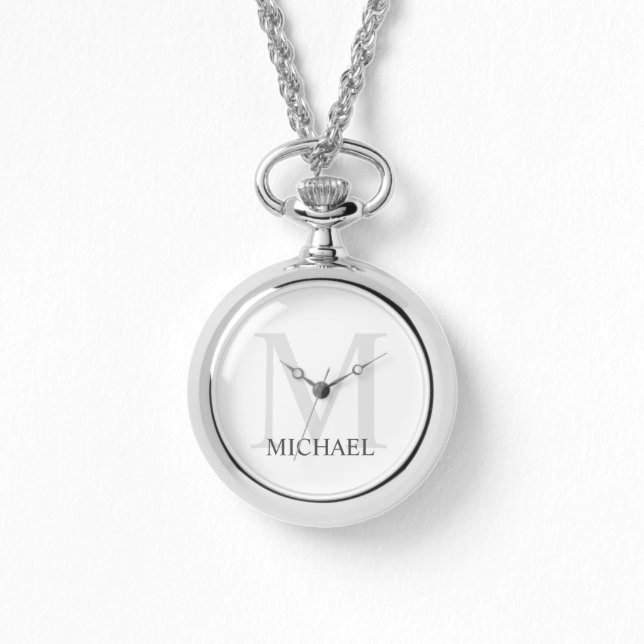 Klassiek gepersonaliseerd monogram en naam horloge (Voorkant)