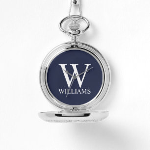 Klassiek gepersonaliseerd monogram en naam horloge