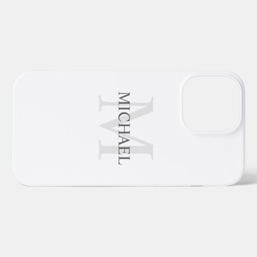 Klassiek gepersonaliseerd monogram en naam iPhone hoesje (Achterkant horizontaal)