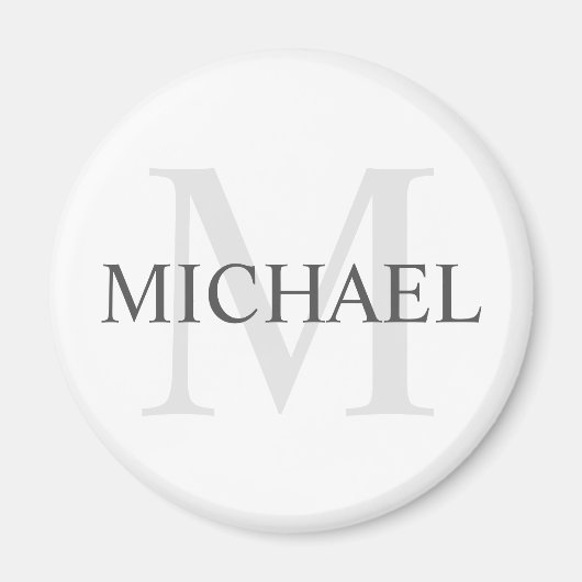 Klassiek gepersonaliseerd monogram en naam magneet (Voorkant)