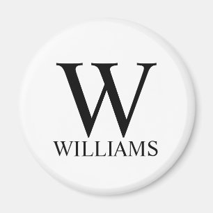 Klassiek gepersonaliseerd monogram en naam magneet