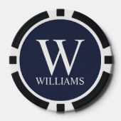 Klassiek gepersonaliseerd monogram en naam poker chips (Voorkant)
