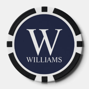 Klassiek gepersonaliseerd monogram en naam poker chips