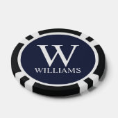 Klassiek gepersonaliseerd monogram en naam poker chips (Enkel)