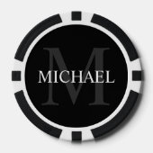 Klassiek gepersonaliseerd monogram en naam poker chips (Voorkant)