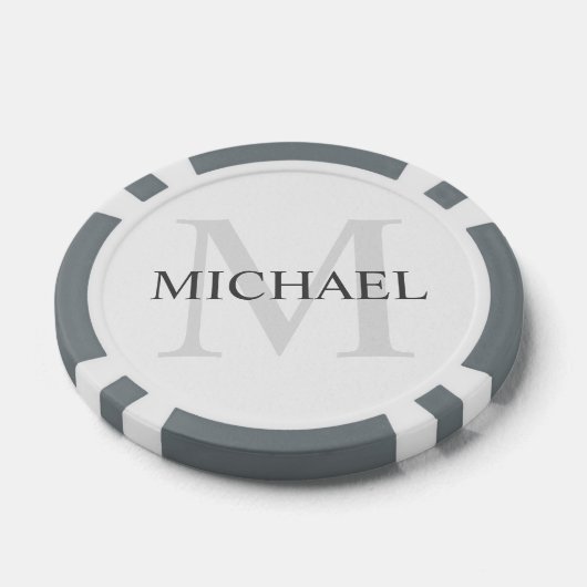 Klassiek gepersonaliseerd monogram en naam poker chips (Enkel)
