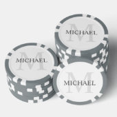 Klassiek gepersonaliseerd monogram en naam poker chips (Opstapeling)