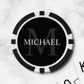 Klassiek gepersonaliseerd monogram en naam poker chips