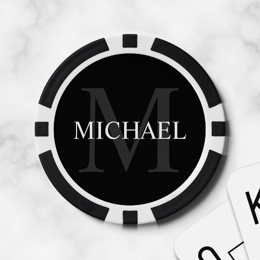 Klassiek gepersonaliseerd monogram en naam poker chips