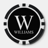 Klassiek gepersonaliseerd monogram en naam poker chips (Voorkant)