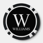 Klassiek gepersonaliseerd monogram en naam poker chips (Achterkant)