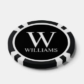 Klassiek gepersonaliseerd monogram en naam poker chips (Enkel)