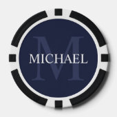 Klassiek gepersonaliseerd monogram en naam poker chips (Voorkant)