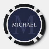 Klassiek gepersonaliseerd monogram en naam poker chips (Achterkant)