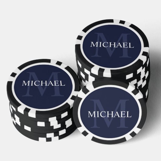 Klassiek gepersonaliseerd monogram en naam poker chips (Opstapeling)