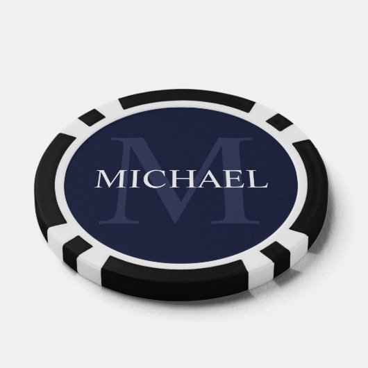 Klassiek gepersonaliseerd monogram en naam poker chips (Enkel)