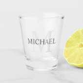Klassiek gepersonaliseerd monogram en naam shot glas (Voorkant)