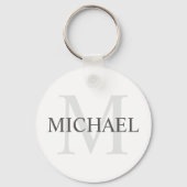 Klassiek gepersonaliseerd monogram en naam sleutelhanger (Voorkant)