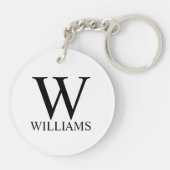 Klassiek gepersonaliseerd monogram en naam sleutelhanger (Achterkant)