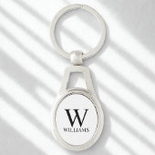 Klassiek gepersonaliseerd monogram en naam sleutelhanger