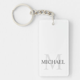 Klassiek gepersonaliseerd monogram en naam sleutelhanger