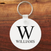 Klassiek gepersonaliseerd monogram en naam sleutelhanger (Voorkant)