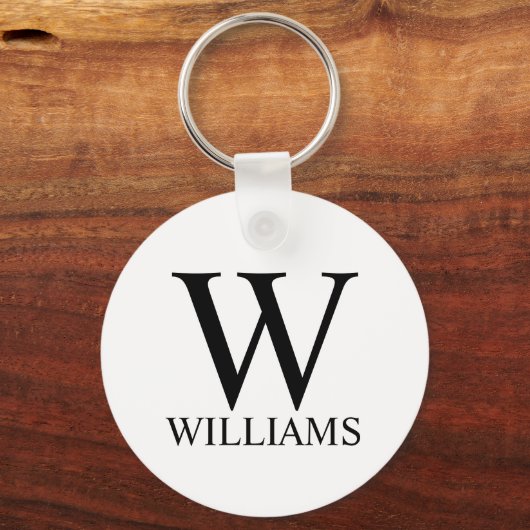 Klassiek gepersonaliseerd monogram en naam sleutelhanger (Voorkant)