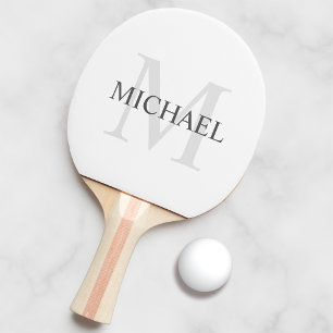 Klassiek gepersonaliseerd monogram en naam tafeltennisbatje
