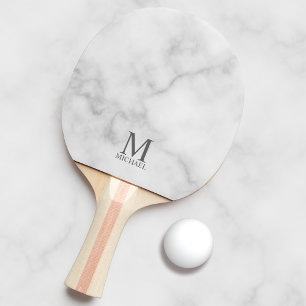 Klassiek gepersonaliseerd monogram en naam tafeltennisbatje