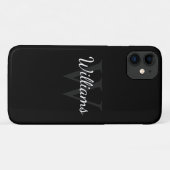Klassiek gepersonaliseerd monogram en naam zwart Case-Mate iPhone case (Achterkant (horizontaal))